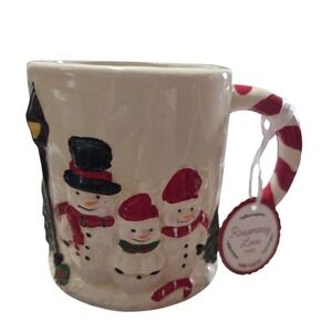Merry Christmas Charles Dickens Snowman Coffee Mug Old Fashioned Holiday Cup New